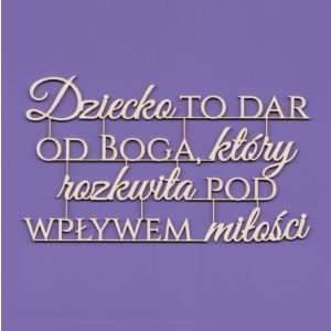 Tekturka Crafty Moly Napis G10 - Dziecko to dar od Boga, który...
